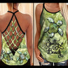 Salty Lil&#39; Beach - Turtle 3D Printed Cross Tank Top