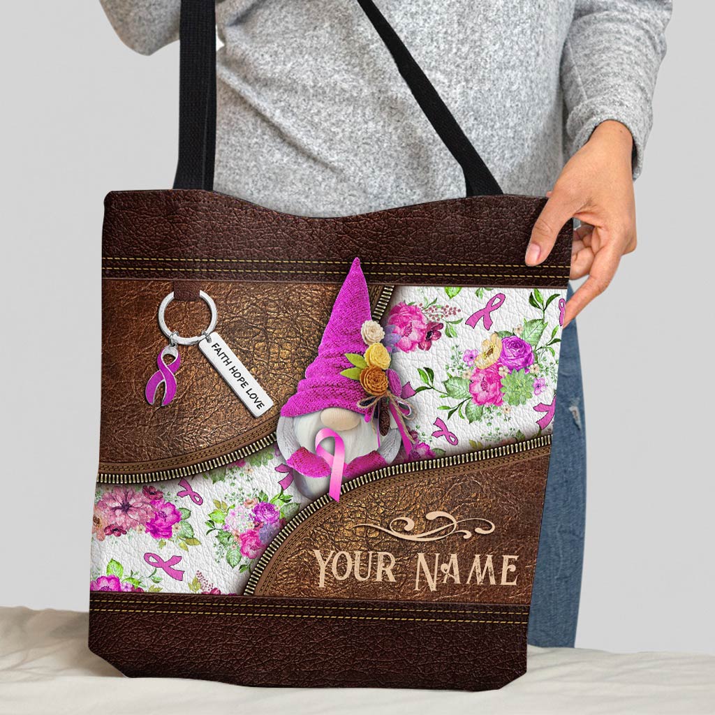 Faith Hope Love - Breast Cancer Awareness Personalized  Tote Bag