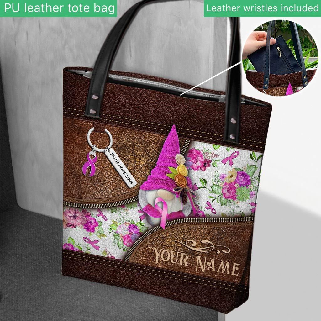 Faith Hope Love - Breast Cancer Awareness Personalized  Tote Bag