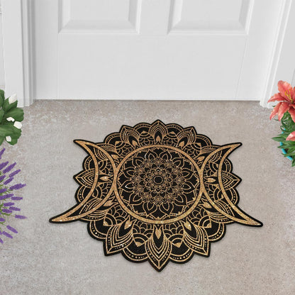 Triple Moon Mandala - Witch Shaped Doormat