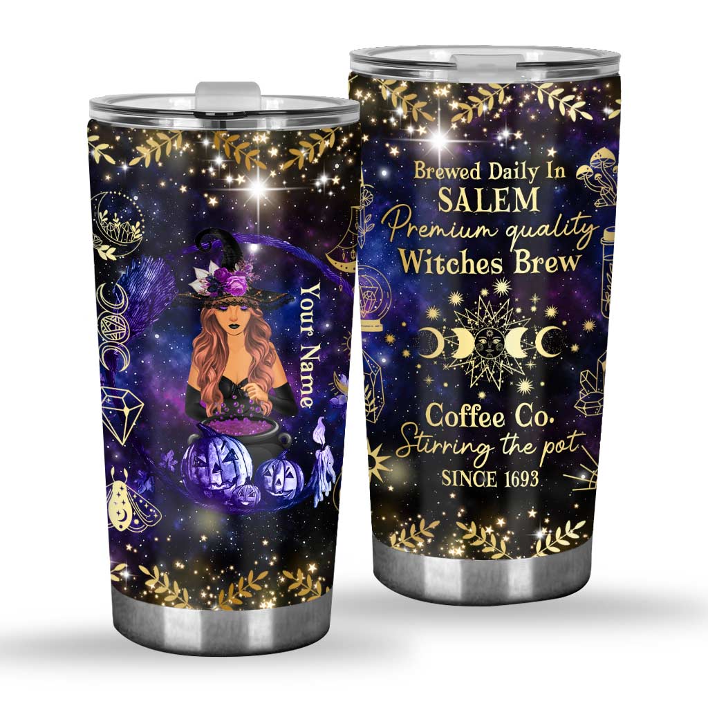Witch Brew Stirring The Pot In Salem - Personalized Witch Tumbler