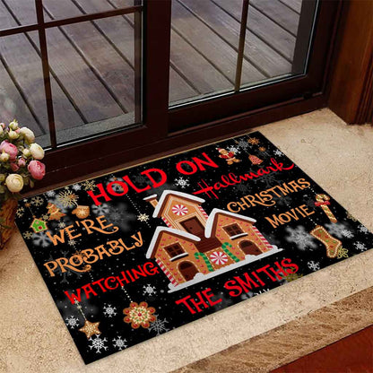 Hold On - Personalized Christmas Doormat