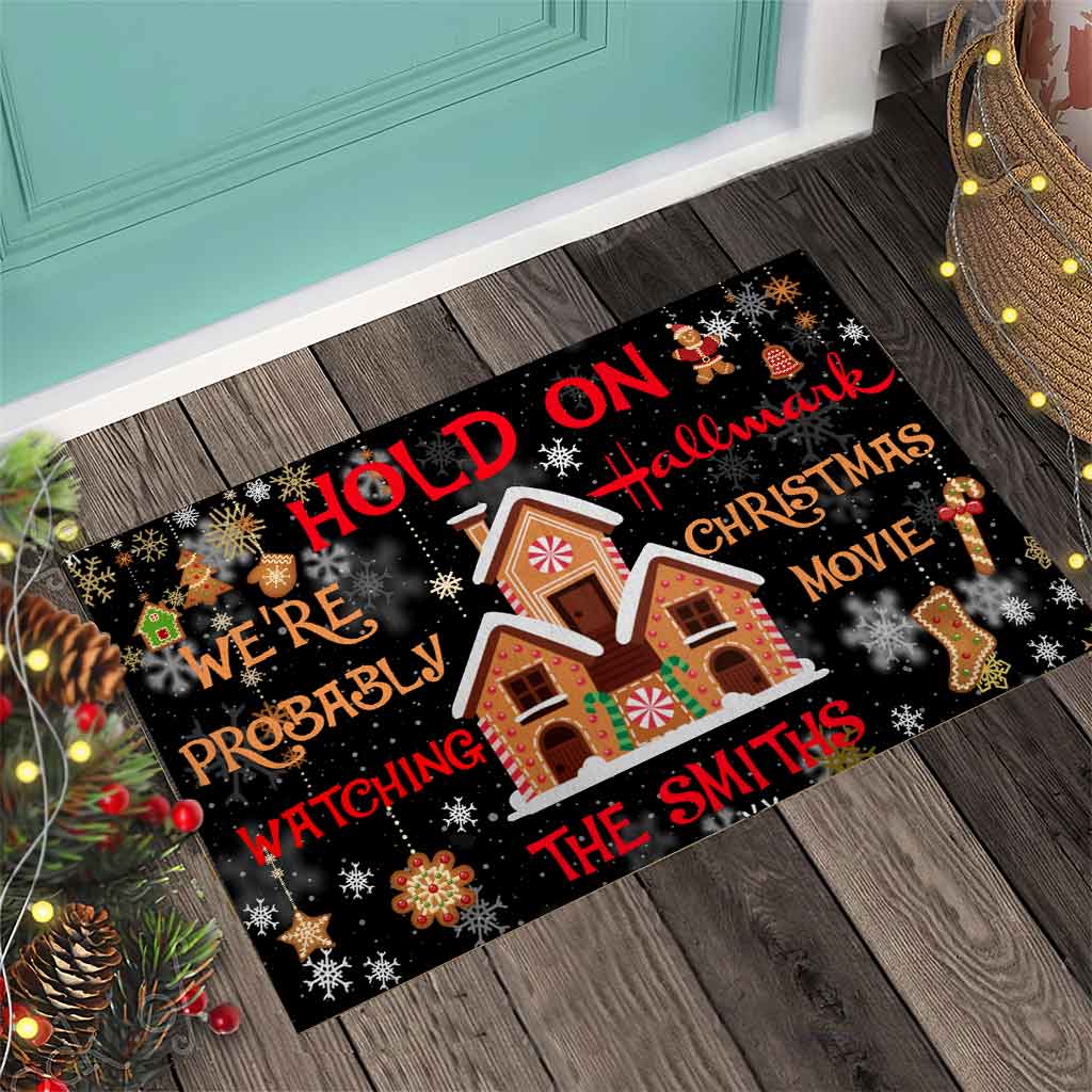 Hold On - Personalized Christmas Doormat