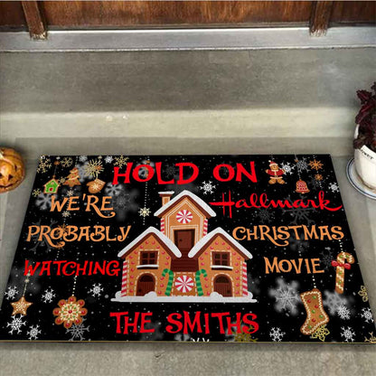 Hold On - Personalized Christmas Doormat