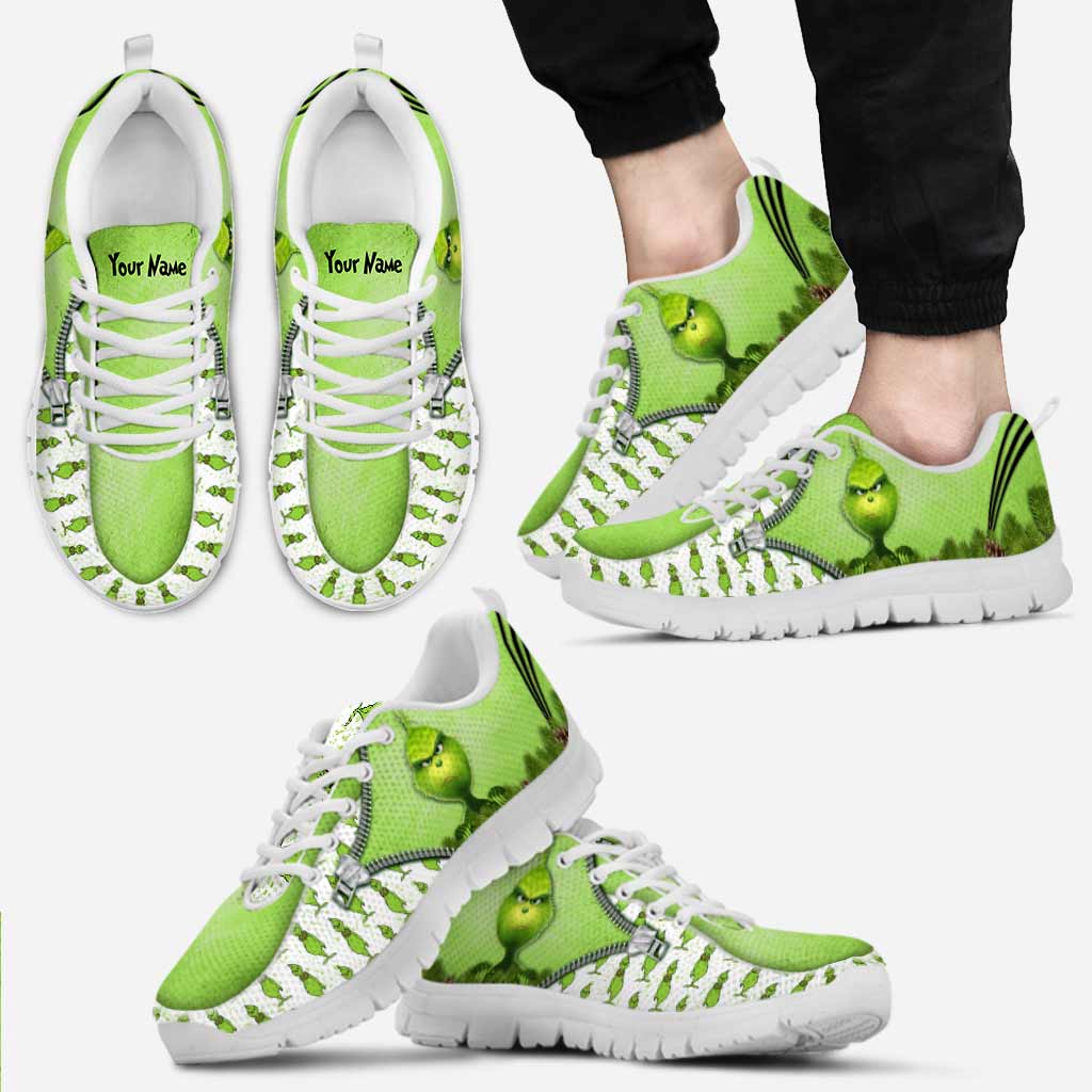 Green Mischief - Personalized Stole Christmas Sneakers