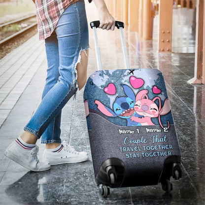 Couple That Travel Together - Personalized Ohana Luggage Cover