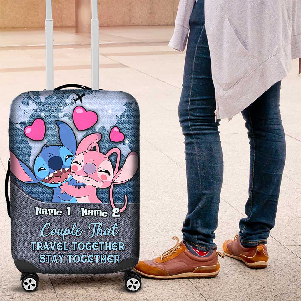 Couple That Travel Together - Personalized Ohana Luggage Cover