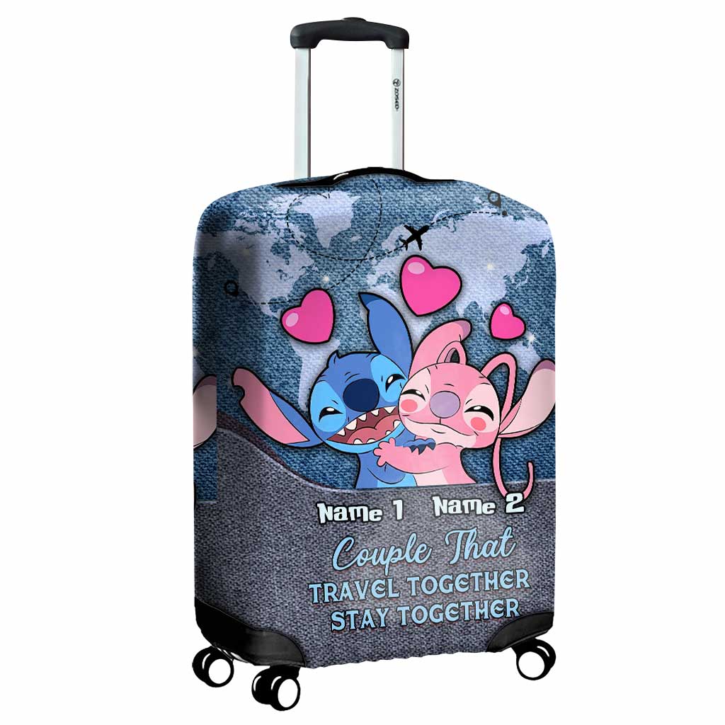 Couple That Travel Together - Personalized Ohana Luggage Cover