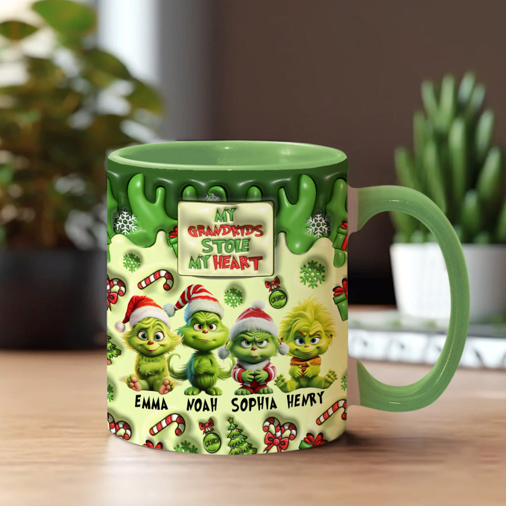 My Grandkids Stole My Heart - Personalized Grandma Accent Mug