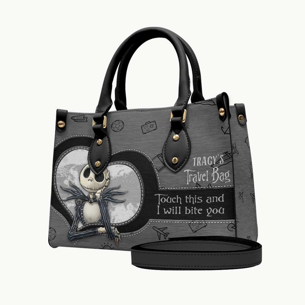 Touch This And I Will Bite You - Personalized Travelling Leather Handbag