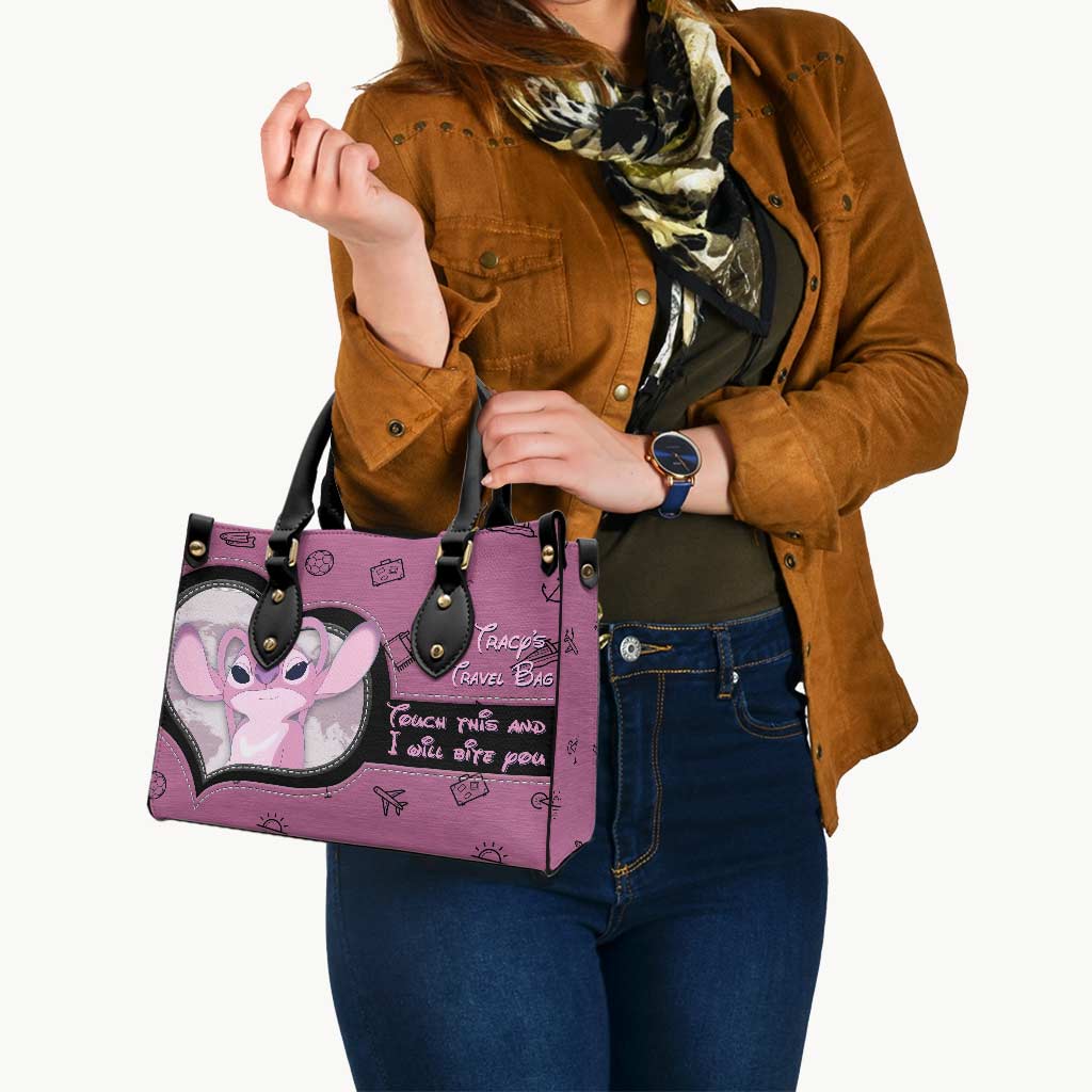 Touch This And I Will Bite You - Personalized Travelling Leather Handbag