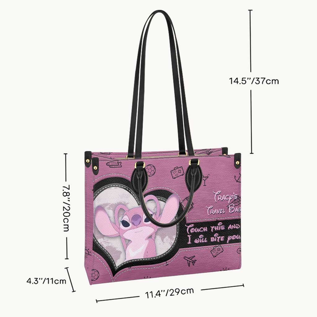 Touch This And I Will Bite You - Personalized Travelling Leather Handbag