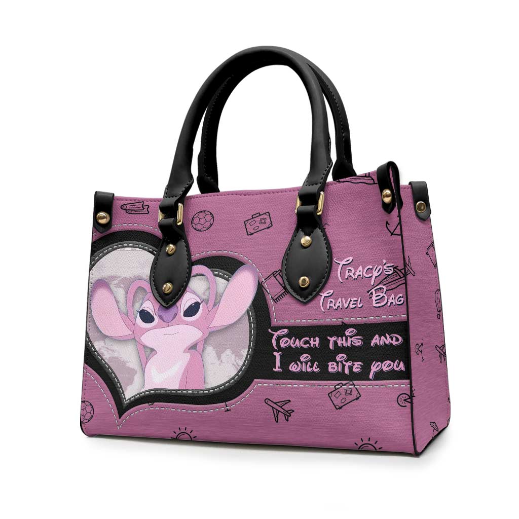 Touch This And I Will Bite You - Personalized Travelling Leather Handbag