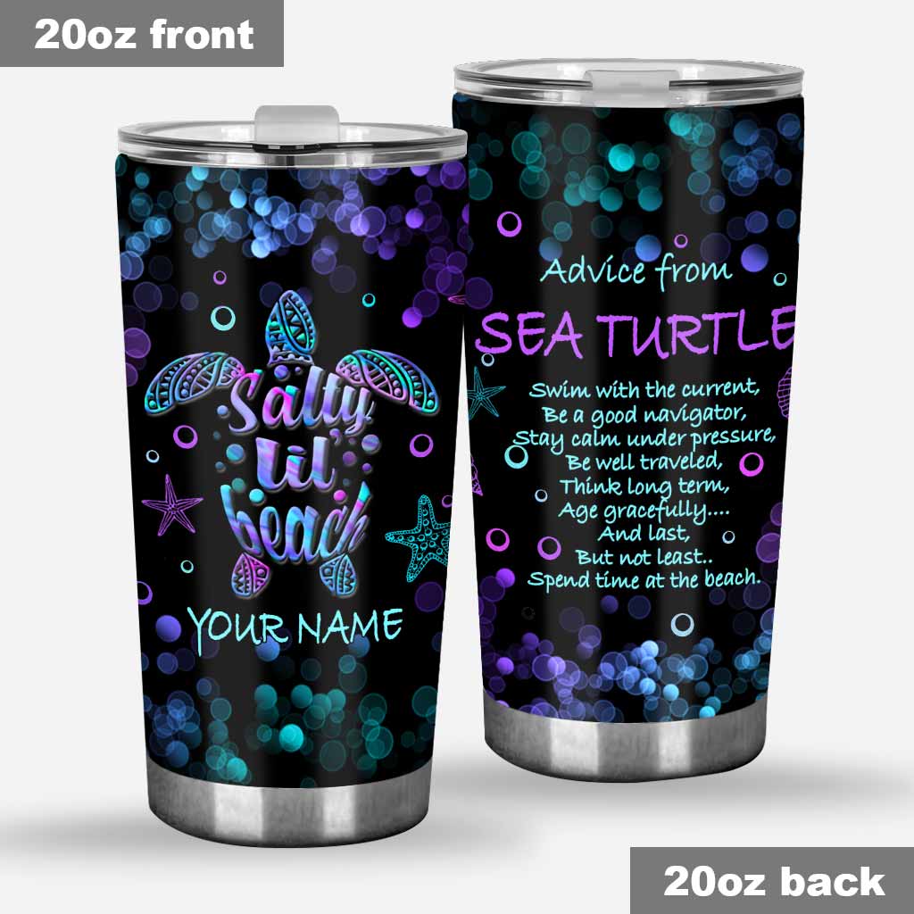 Salty Lil' Beach - Turtle Personalized Tumbler