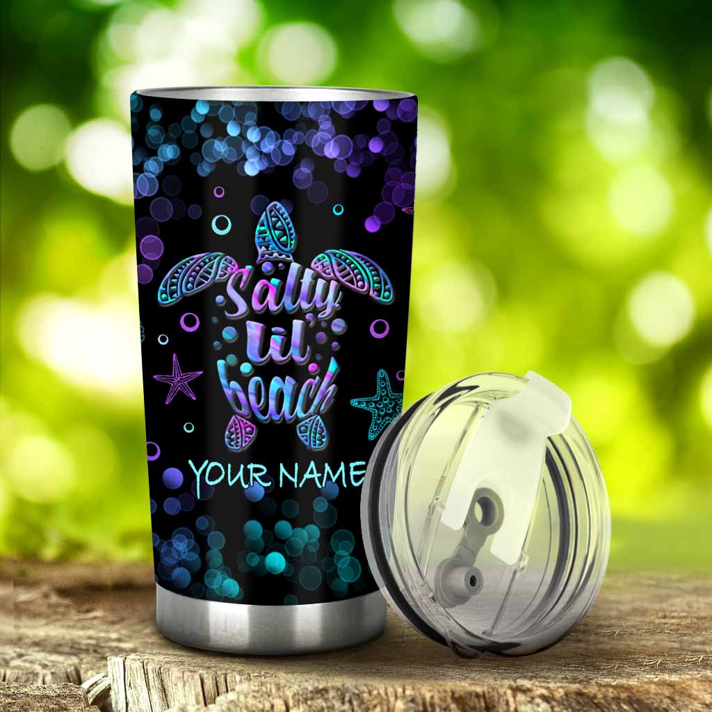 Salty Lil' Beach - Turtle Personalized Tumbler