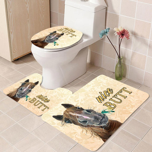 Nice Butt - Horse 3 Pieces Bathroom Mats Set