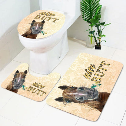 Nice Butt - Horse 3 Pieces Bathroom Mats Set