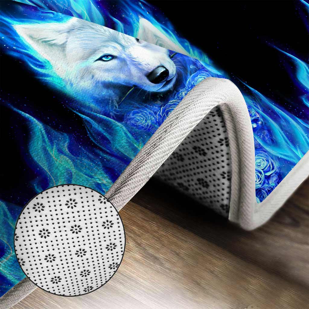 Blue Roses - Wolf 3 Pieces Bathroom Mats Set