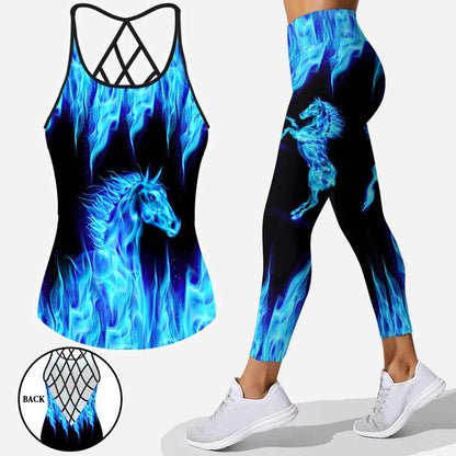 Cold Fire - Horse Cross Tank Top and Leggings