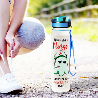 Night Shift Nurse - Personalized Water Tracker Bottle