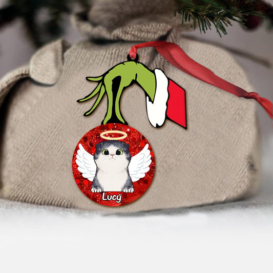 Meowy Christmas - Personalized Cat Ornament (Printed On Both Sides)