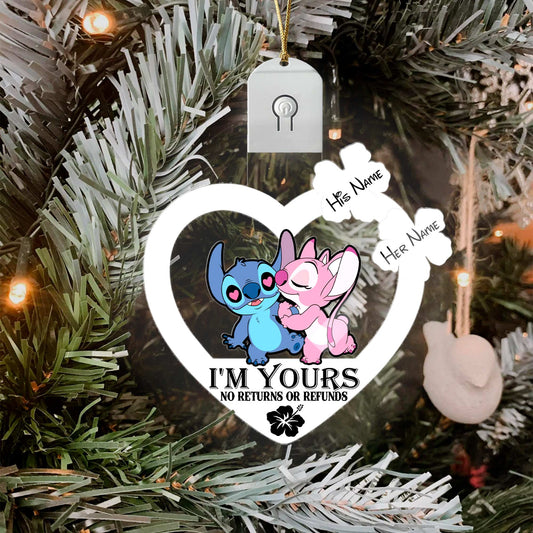 I'm Yours - Personalized Christmas Ohana Shaped Led Acrylic Ornament