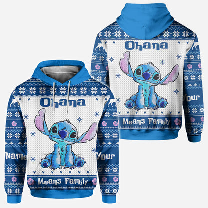 Ohana Means Family - Personalized Christmas Ohana All Over T-shirt and All Over T-shirt and Hoodie