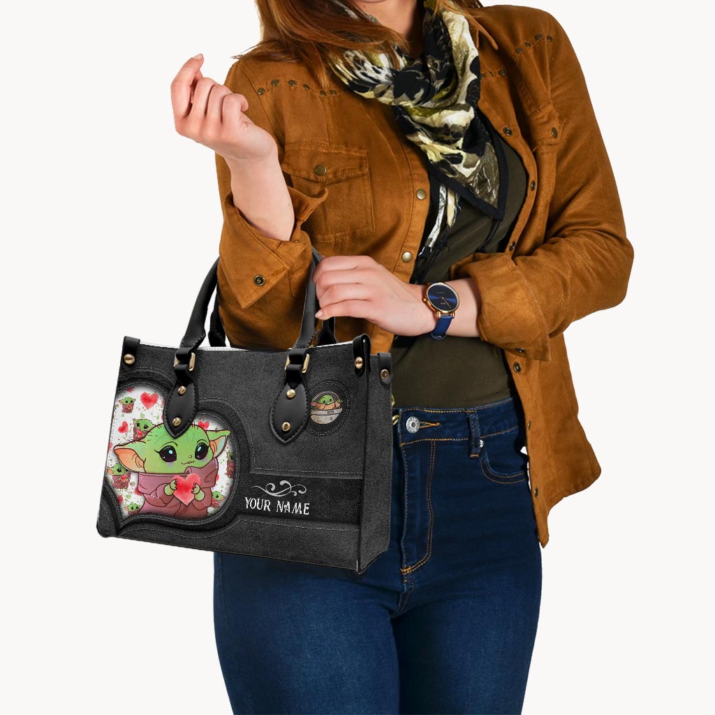 Too Cute I Am - Personalized The Force Leather Handbag