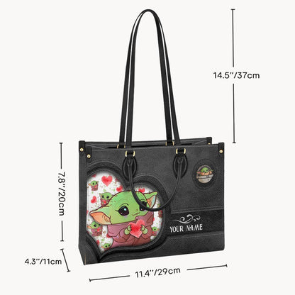 Too Cute I Am - Personalized The Force Leather Handbag