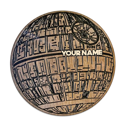 Death Star - Personalized The Force Round Wood Sign