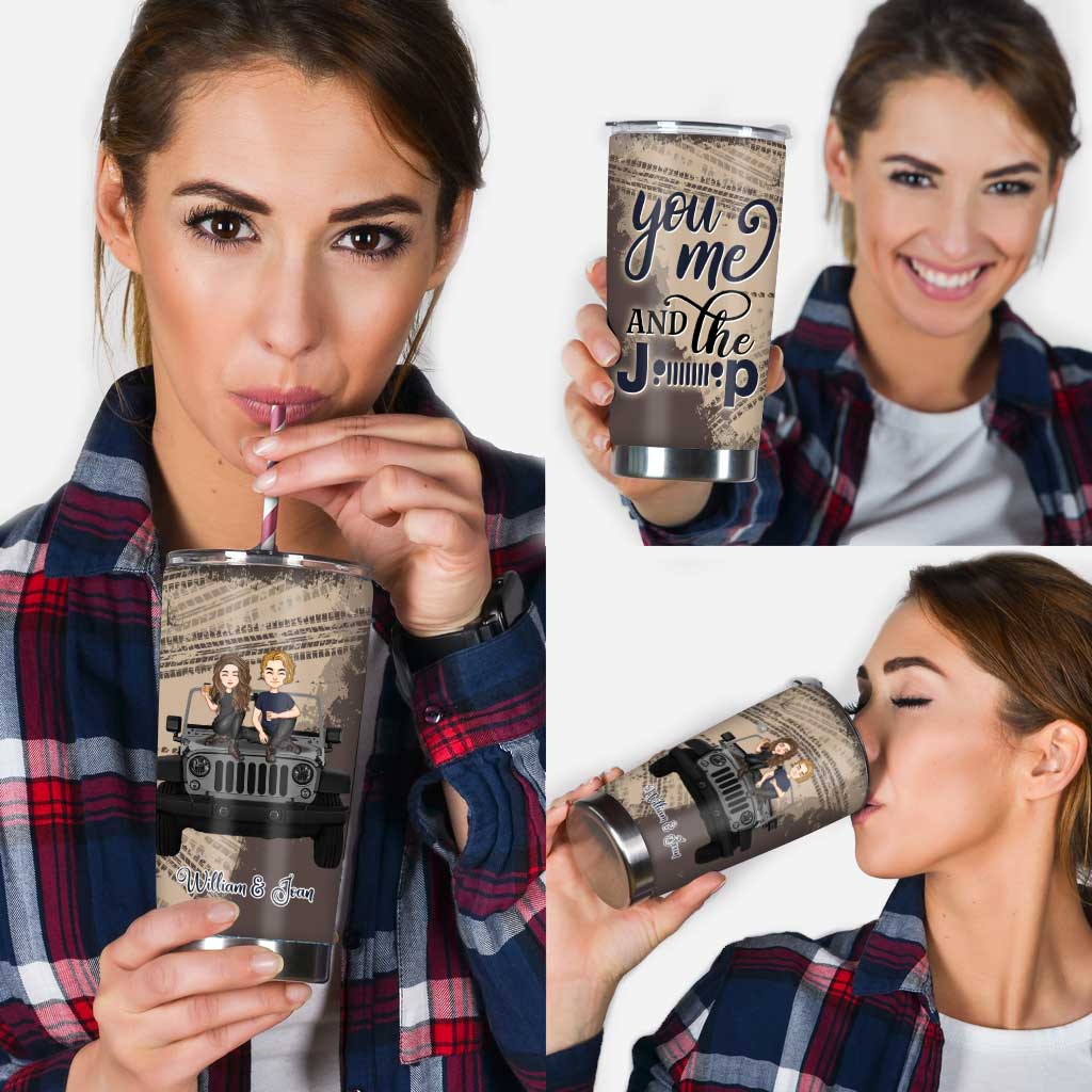 You And Me And The Jp - Personalized Couple Car Tumbler