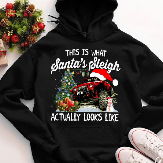 Santa's Sleigh Car T-shirt and Hoodie 0823