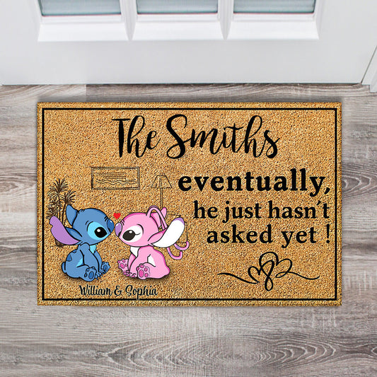 Eventually He Just Hasn‘t Asked Yet - Personalized Ohana Doormat