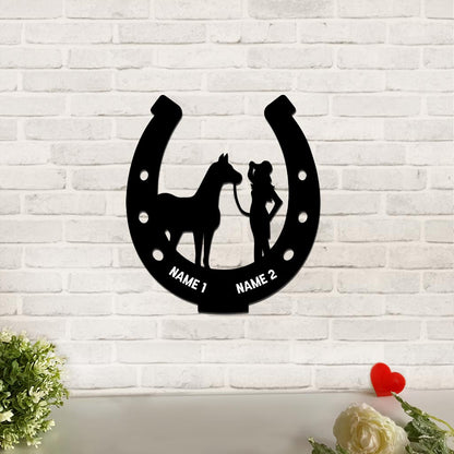 Love Horses Personalized Cut Metal Sign