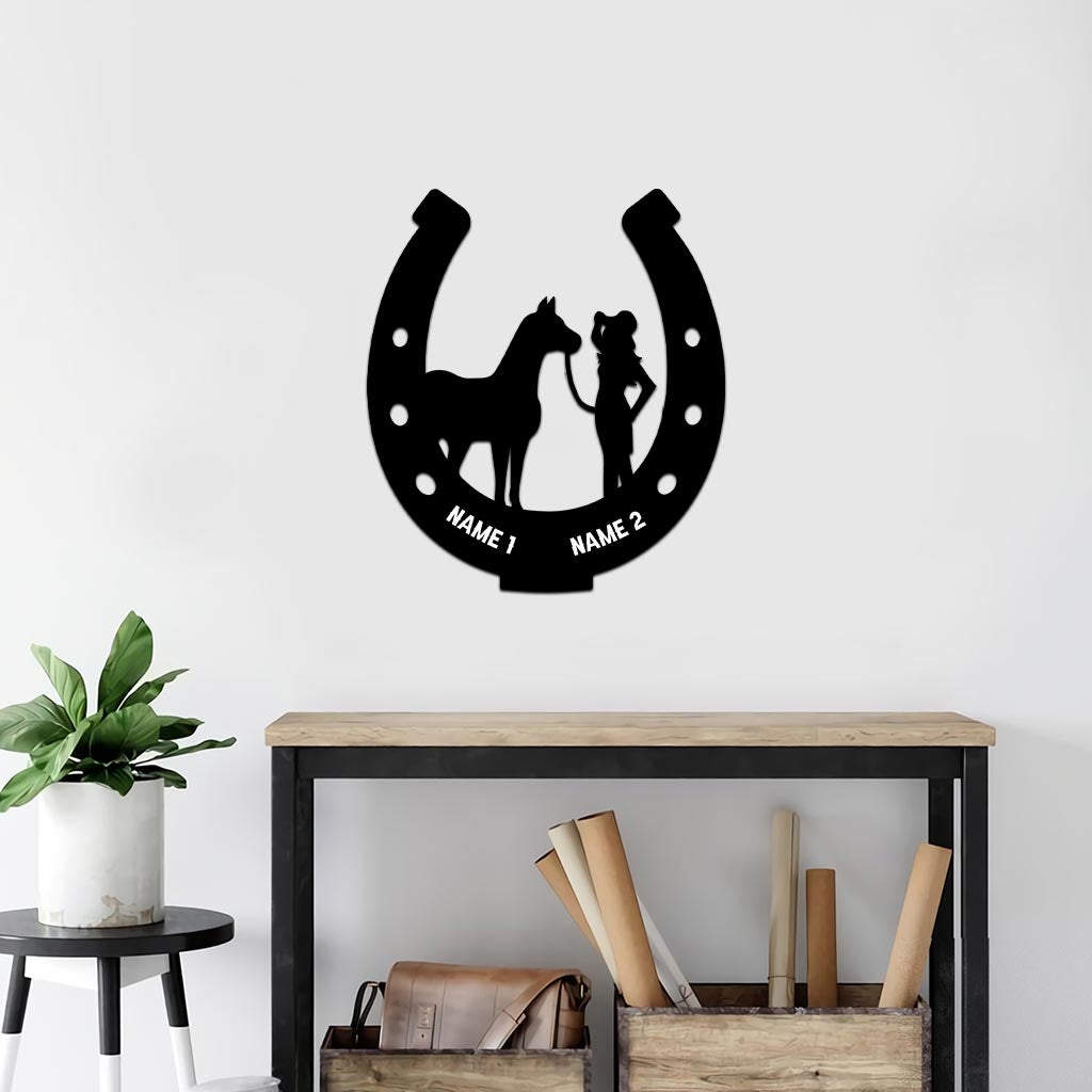 Love Horses Personalized Cut Metal Sign