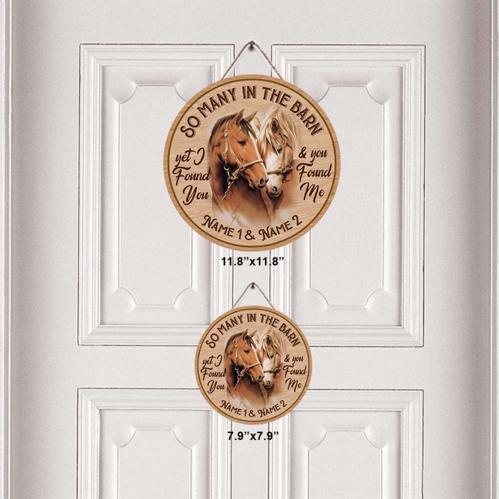 So Many In The Barn - Horse Personalized Round Wood Sign