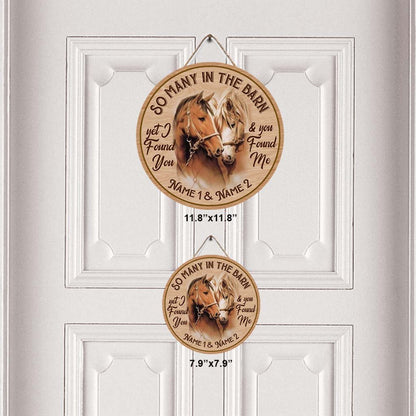 So Many In The Barn - Horse Personalized Round Wood Sign