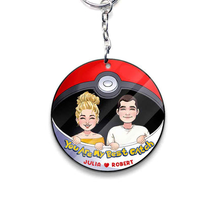 My Best Catch - Personalized Monster Trainer Keychain (Printed On Both Sides)