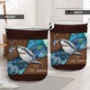 Love Sharks Leather Pattern Print Laundry Basket