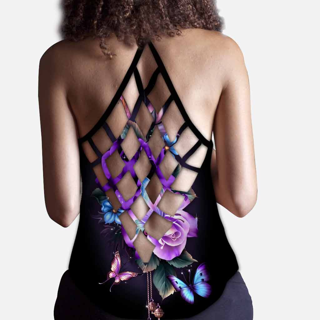 Faith Hope Love - Butterfly Personalized Cross Tank Top