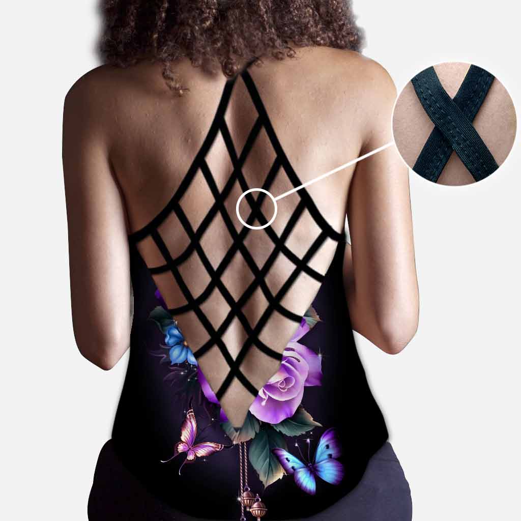 Faith Hope Love - Butterfly Personalized Cross Tank Top