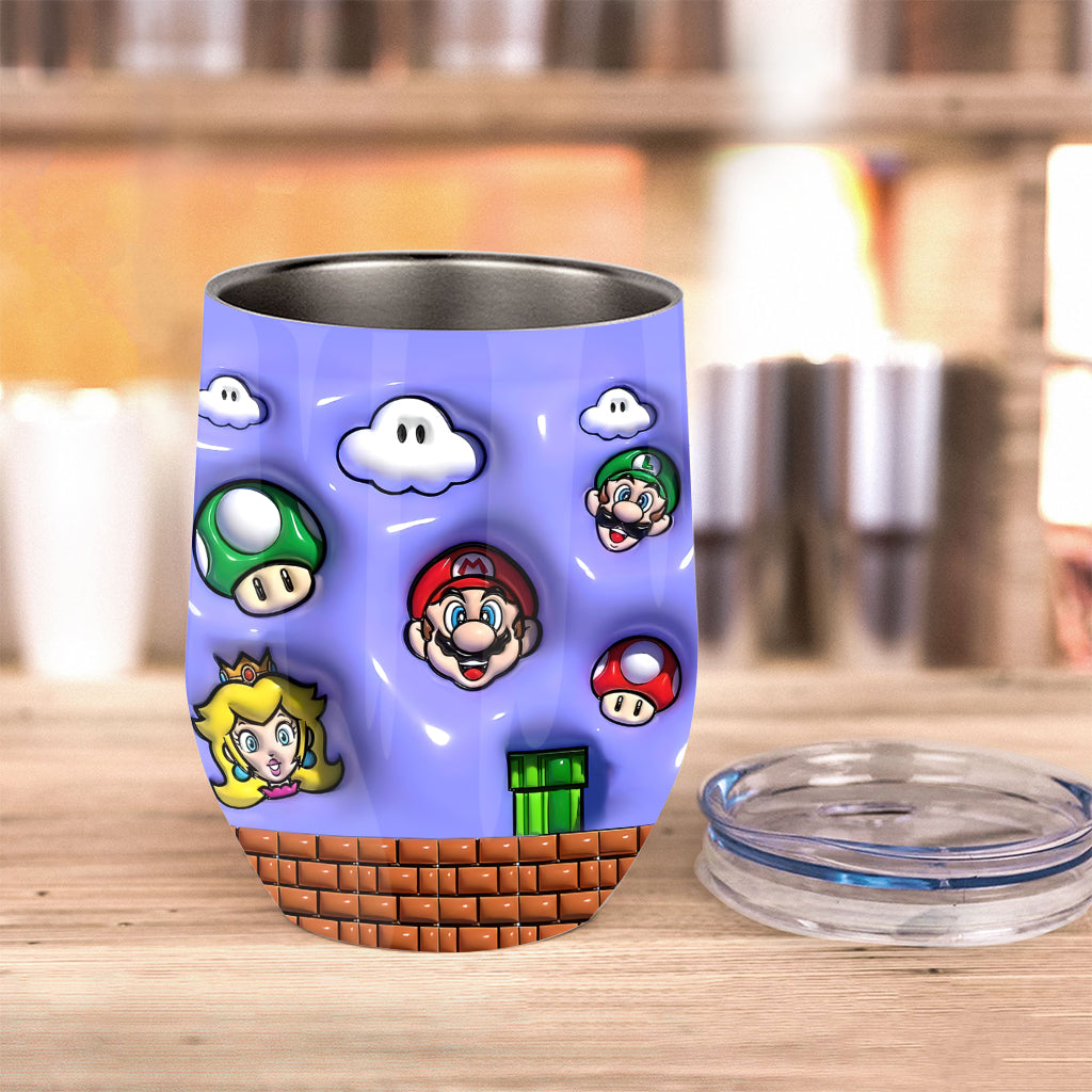 I Level Up - Personalized Super Plumber Wine Tumbler