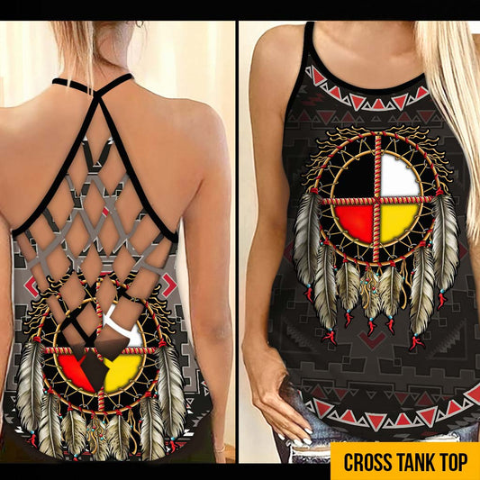 Medicine Wheel Dream Catcher - American Indian Cross Tank Top