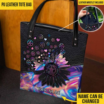 Witch Please Pentagram Sunflower Hologram Personalized Tote Bag