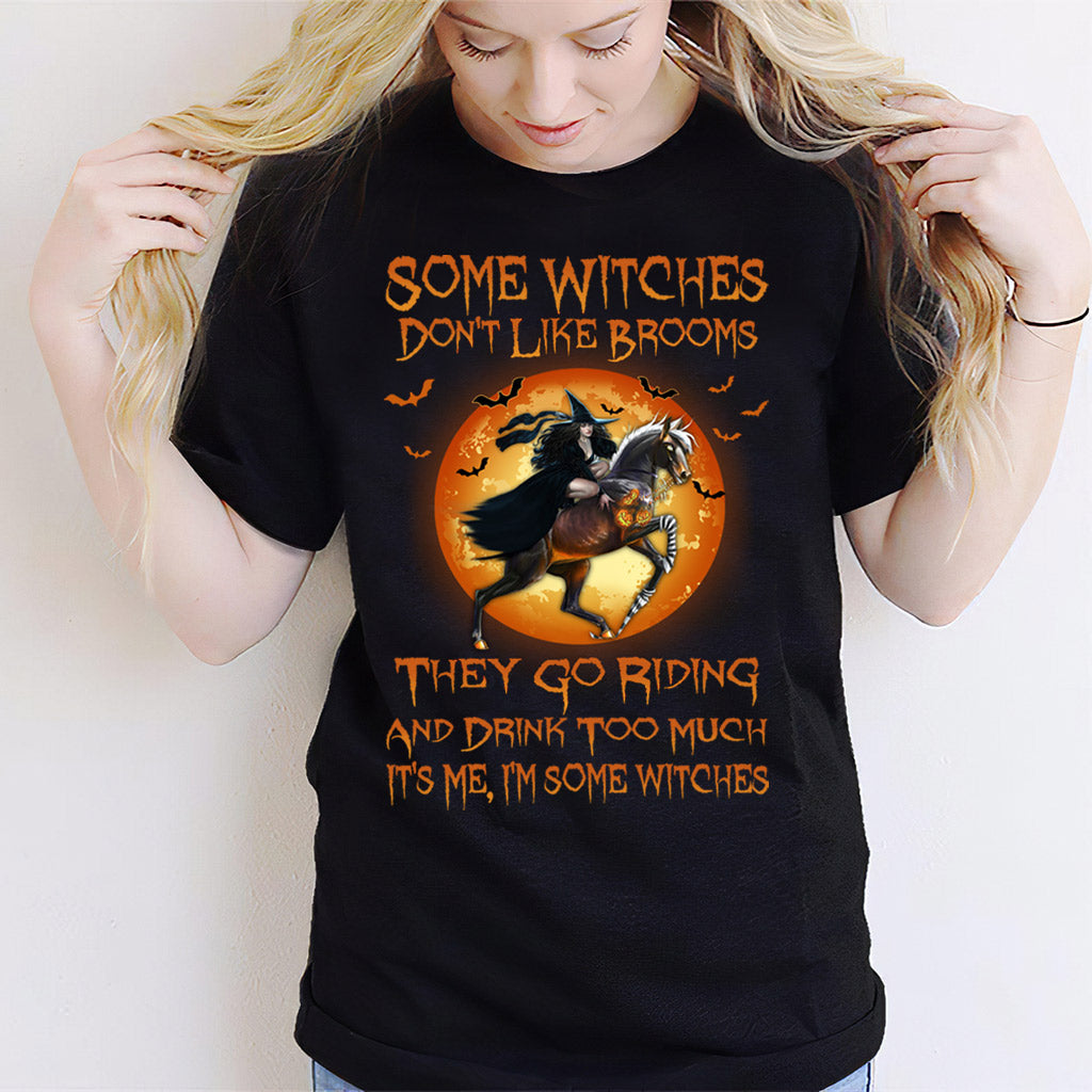 Some Witches Don't Like Brooms And Drink Too Much - Halloween Horse T-shirt and Hoodie