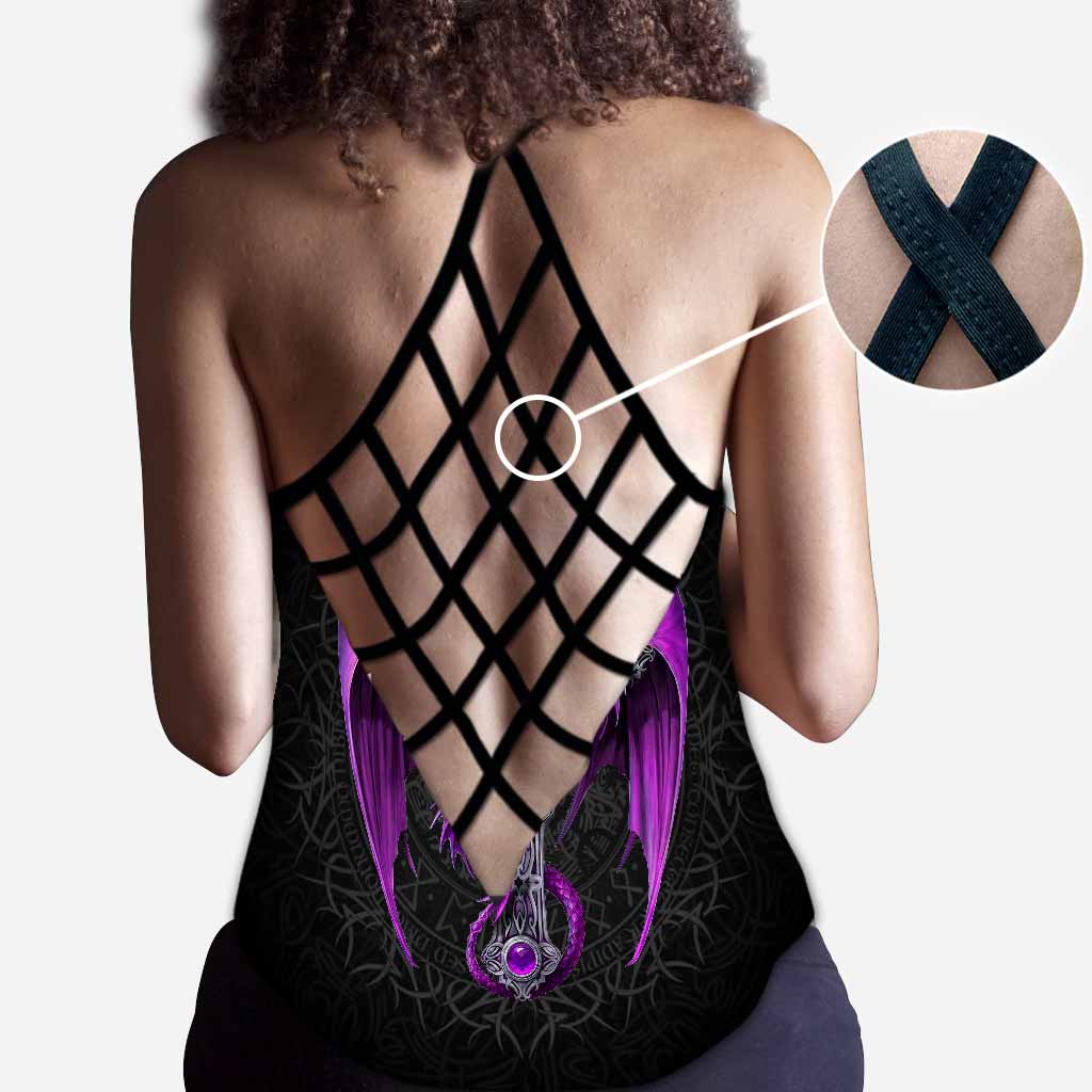 Purple Dragon Cross Tank Top