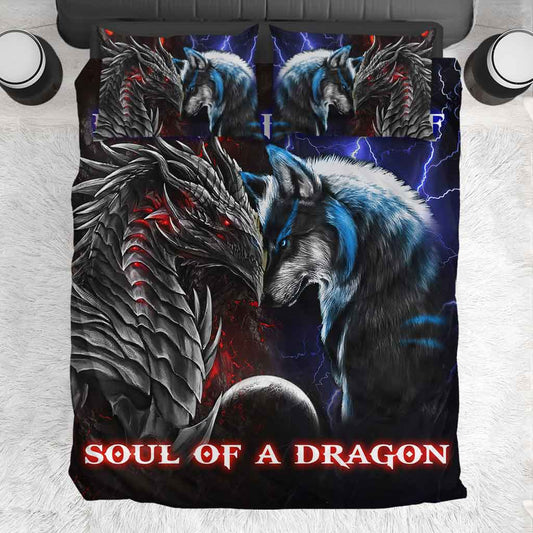 Heart Of A Wolf, Soul Of A Dragon - Bedding Set 1121