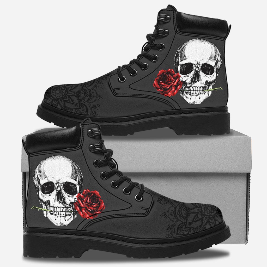 Rose Skull Mandala Skull All Season Boots