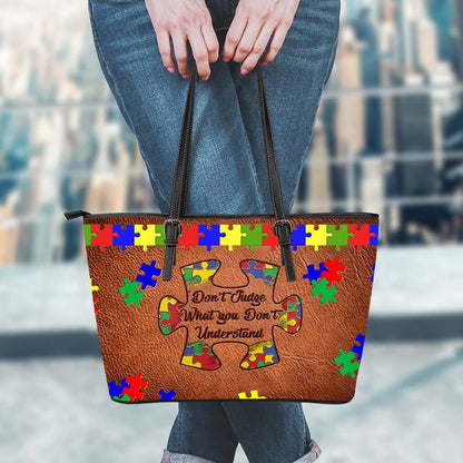 Don't Judge What You Don't Understand - Autism Awareness Leather Bag 112021