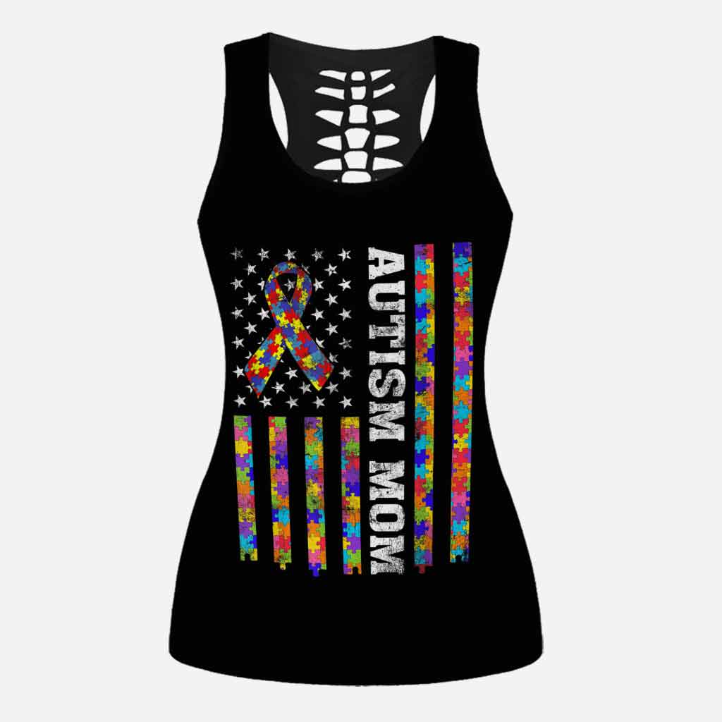 Mom - Autism Awareness Hollow Tank Top and Leggings 1121